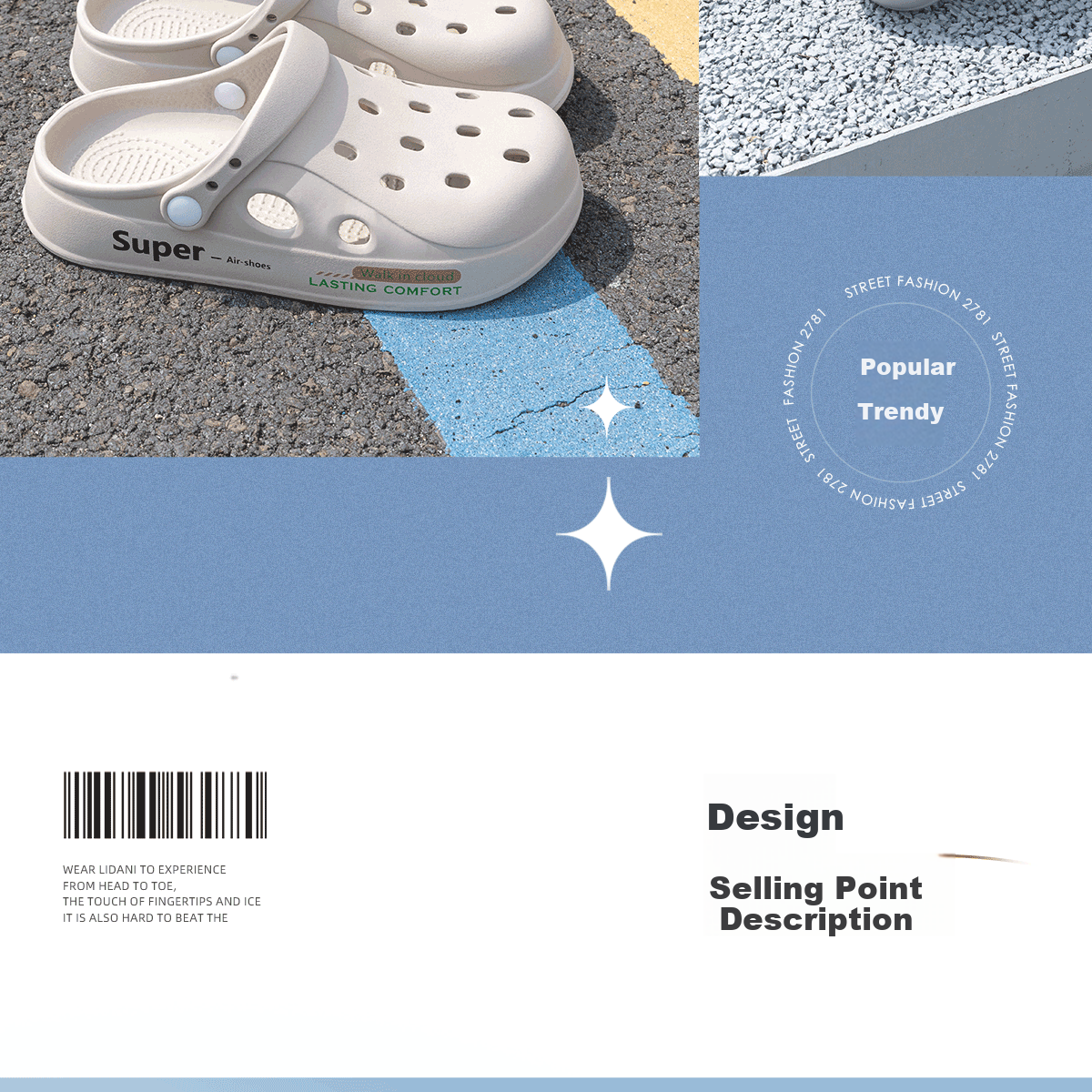 TZLDN Operating Room Antibacterial Perforated Shoes, Men's Beach Slippers, Comfortable Non-Slip Sandals, 2026 Summer New Style Sandals for Me 8