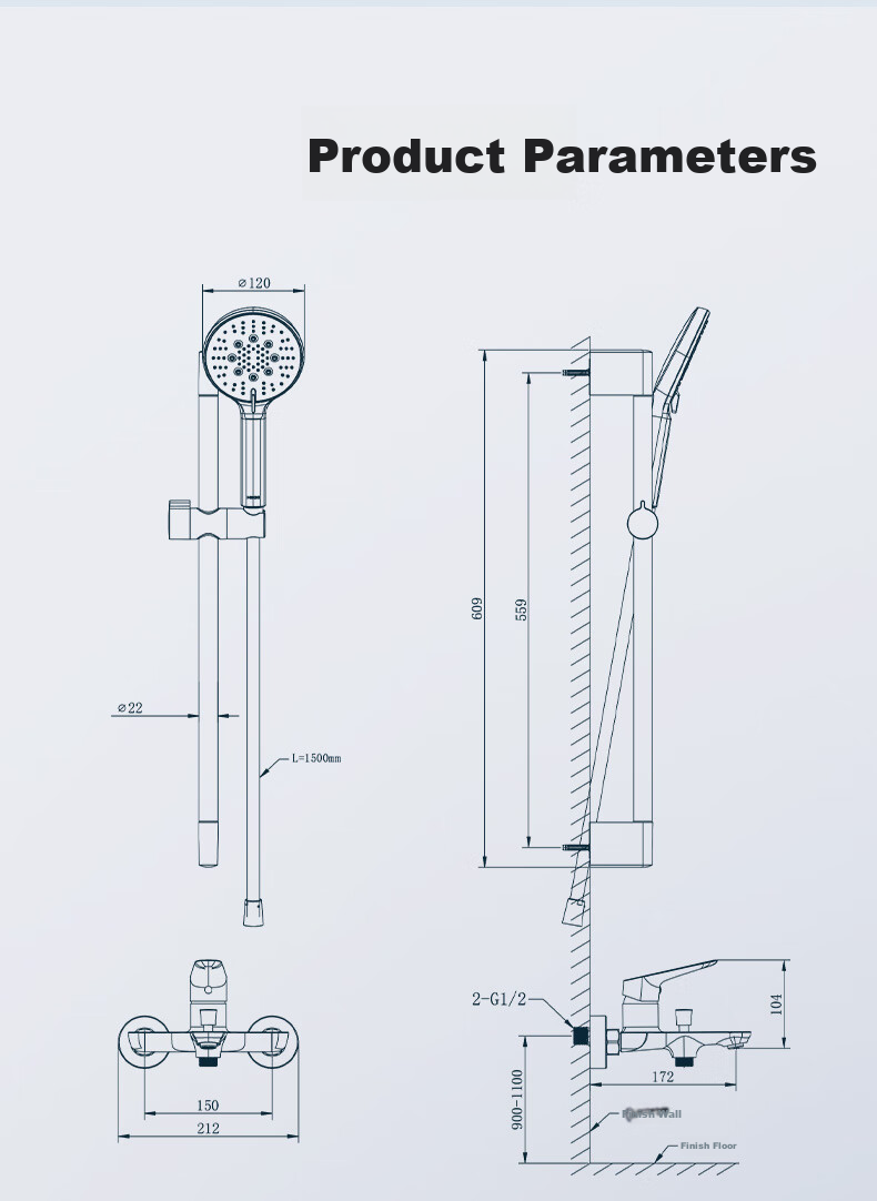 HEGII Shower Head, Copper Alloy, Compact Size, Detachable Handheld High-Pressure Spray Head, Model HMF931-21 13