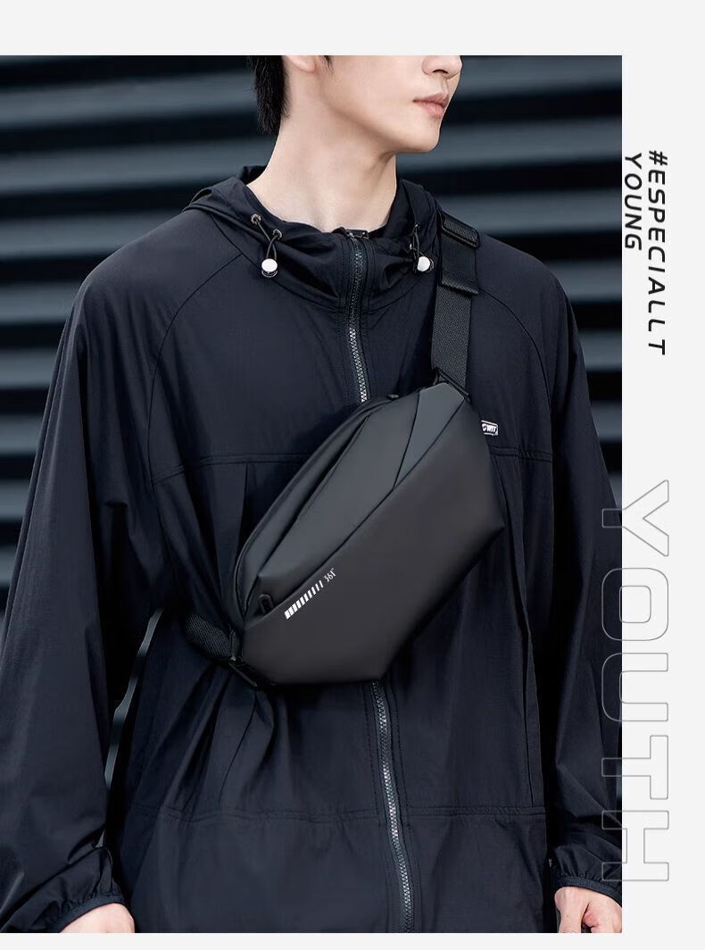 361° Men's Crossbody Bag Lightweight Outdoor Chest Bag Large Capacity Commuter Shoulder Bag Simple Durable Sling Bag Cycling Bag New 2