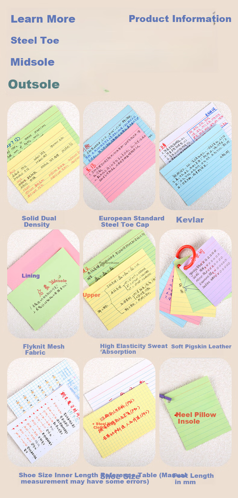 KAISA [Best-Selling Online] White Lined Index Cards, 210 Sheets Boxed, Sticky Notes, Message Cards, Bookmarks, Index Labels, Portable Vocabulary Learning Cards 6