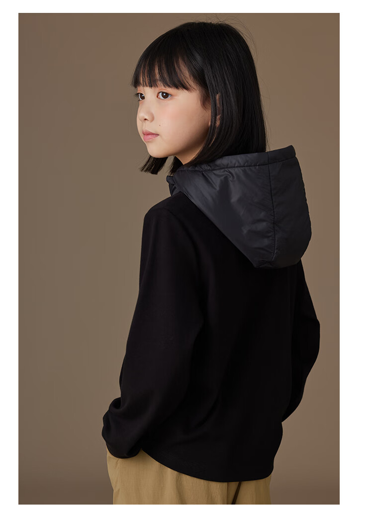Hacikis Kids Children's Jacket Simple Loose Versatile Hoodie Boys Girls Spring Autumn New Black 150 11