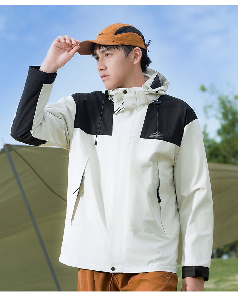 Huili Men's Hooded Outdoor Three-In Jacket, Autumn And Winter Detachable Inner Liner, Windproof And Waterproof Jacket 9