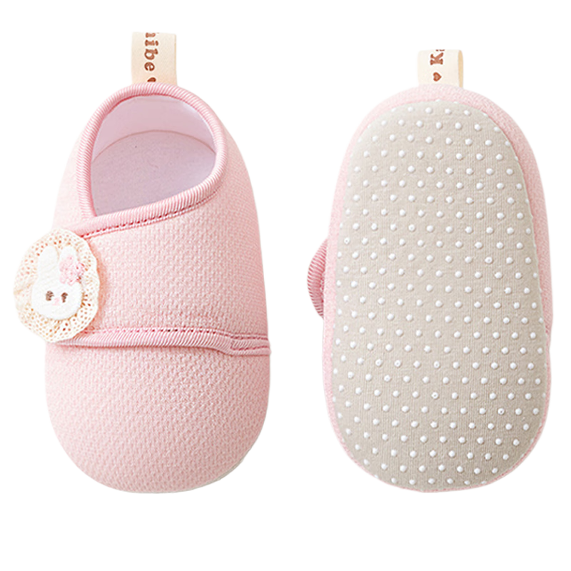 Aibaoshi Baby Floor Shoes Spring And Autumn, for 1-2 Years Old Toddlers, Soft-Soled Indoor Walking Shoes, B004 Pink Size 12