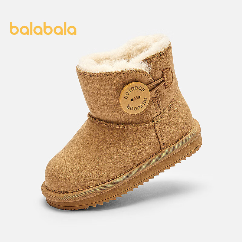 BALABALA Children's Snow Boots, Boys And Girls Short Boots, Winter Boots, Thickened Fleece-Lined Cotton Boots, Non-Slip Low-Cut Warm Boots