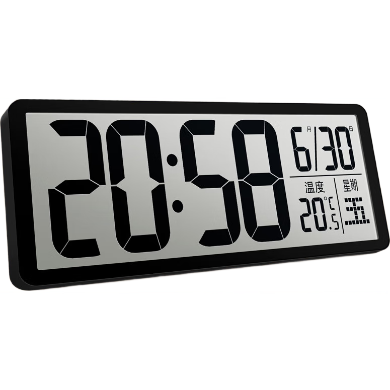 Mazhi Digital Wall Clock Electronic Desk Clock Living Room Table Clock Perpetual Calendar Creative Alarm Clock Black