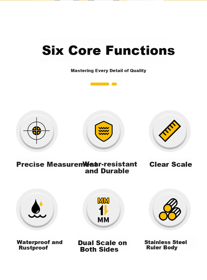 Tianqirui Stainless Steel Straight Ruler, 30cm Metal Steel Ruler, Long Ruler with Scale, Drawing High-Precision Scale Ruler for Measurement 2