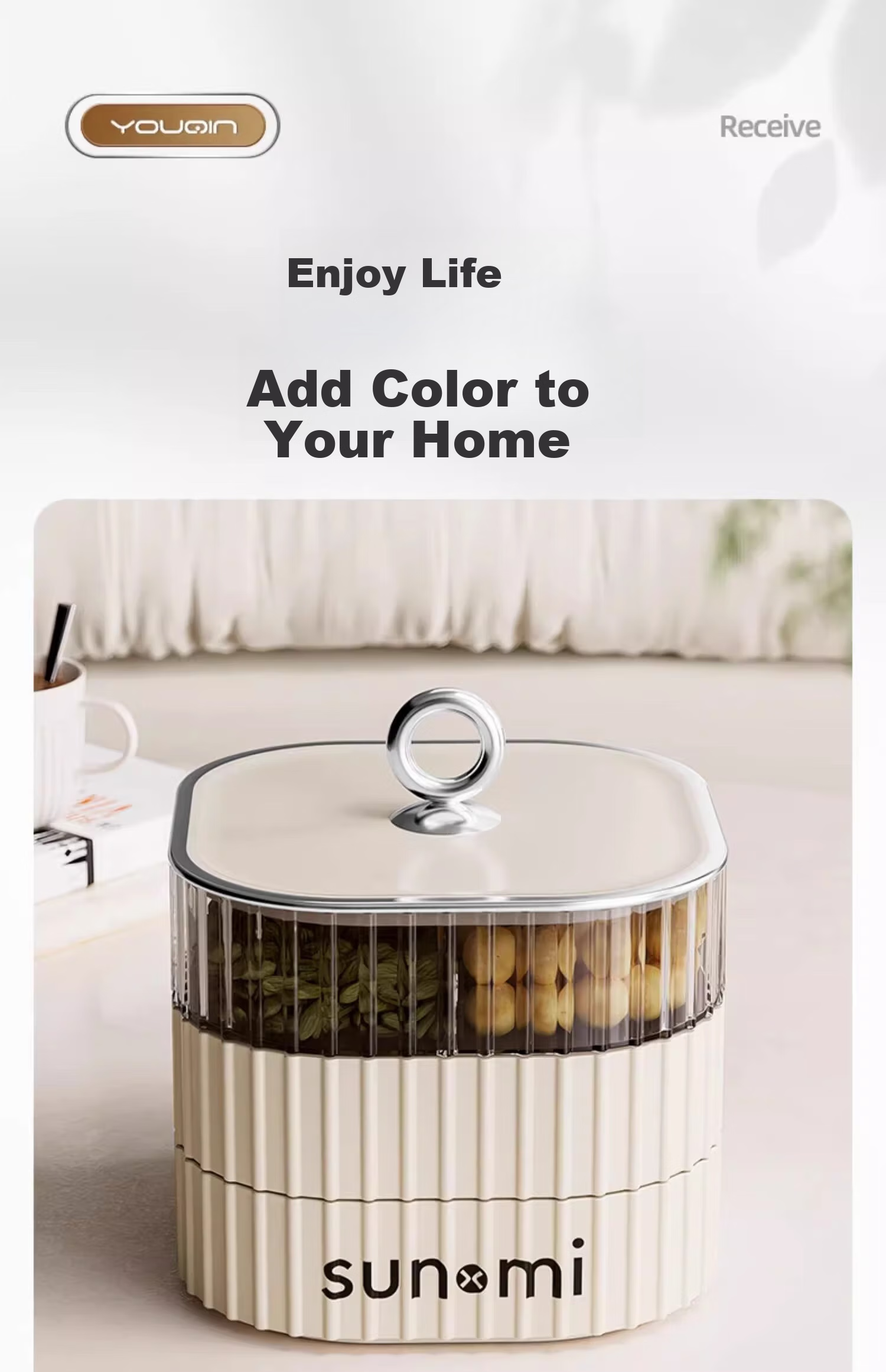 Jiadu Dried Fruit Snack Storage Box, New Draining Basket, Living Room Coffee Table Dried Fruit Tray, Candy Display Plate, Light Luxury High-End 10