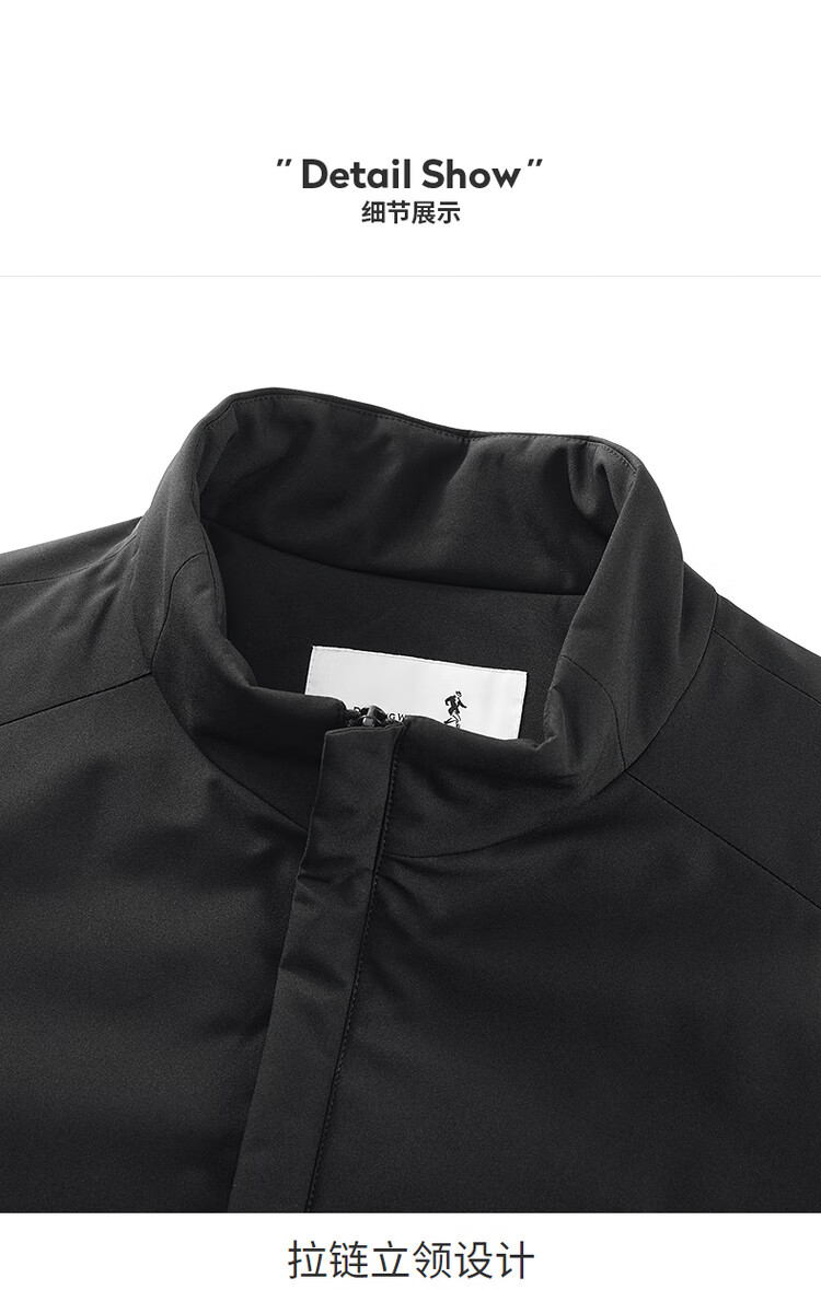 Dancing with Wolves [Level 4 Waterproof & Quilted Thickened] Warm Stand Collar Easy-Care Men's Executive Jacket 001 Black S 4
