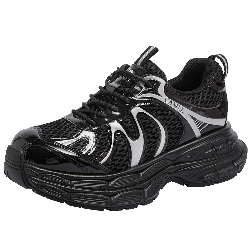CAMEL Silver Moon 2nd Generation Men's Breathable Height-Increasing Casual Dad Shoes L15A283148 Black/Silver (Men's) Size 38