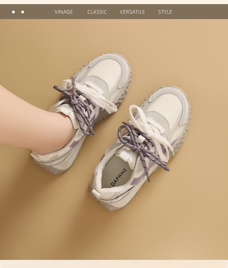 DAPHNE Women's Height Increasing Shoes 2026 New Spring Fashion Casual Thick Sole Breathable Sports Training Shoes 6