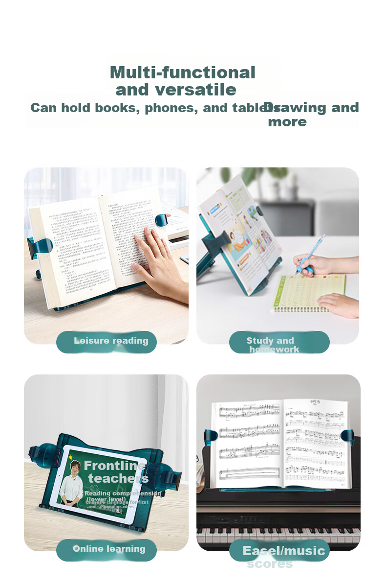 Maotaizi Aluminum Alloy Floor Reading Stand, Picture Book Holder, Multifunctional Reading Support for Students And Adults, Adjustable Height Bookstand, Office Desk And Computer Table Reading Aid, Writing And Reading Tablet 12