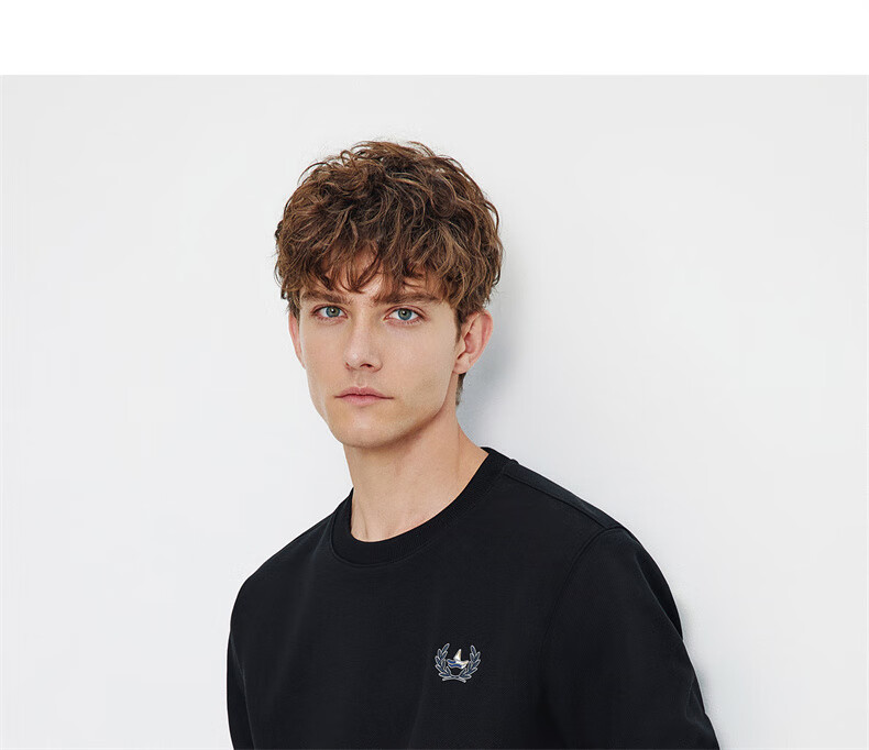 Navigare Italian Small Sailboat Autumn Winter Men's Fleece Lined Crewneck Skin-Friendly Warm Innerwear Top 1135805302 20