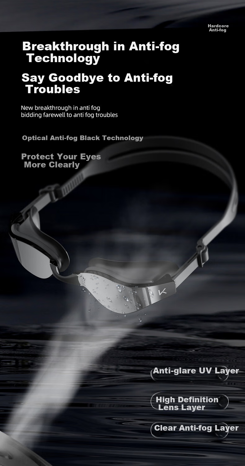 Keep Swimming Goggles HD Anti-Fog Waterproof Unisex Racing Prescription Coated Professional Gear Flowing Purple Coated 2