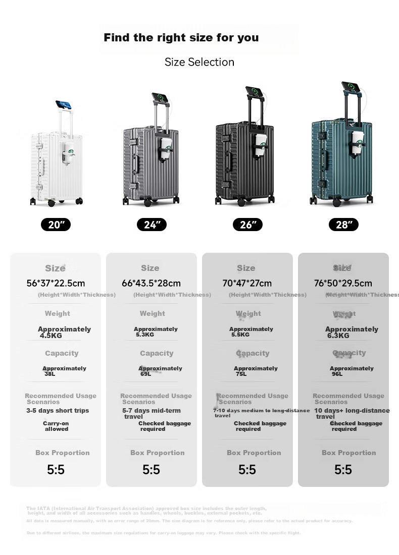 ROAMING Luggage Suitcase, Large Capacity Trolley Case for Men And Women, Travel Bag with Password Lock, Leather Suitcase, 26 Inches, Black 7