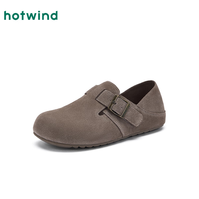 Hotwind Women's Casual Mule Shoes Commuter Birkenstock Style 2025 New Autumn Comfortable Pinecone Shoes
