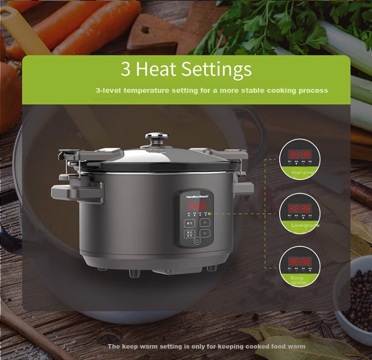 Hamilton Beach Multi-Functional Pot, Electric Stew Pot, Slow Cooker, Ceramic Insulated Water Bath Stew Pot, Home Soup Cooking Pot, Automatic Soup Stewing Pot, Electric Steamer SC55101-1 5