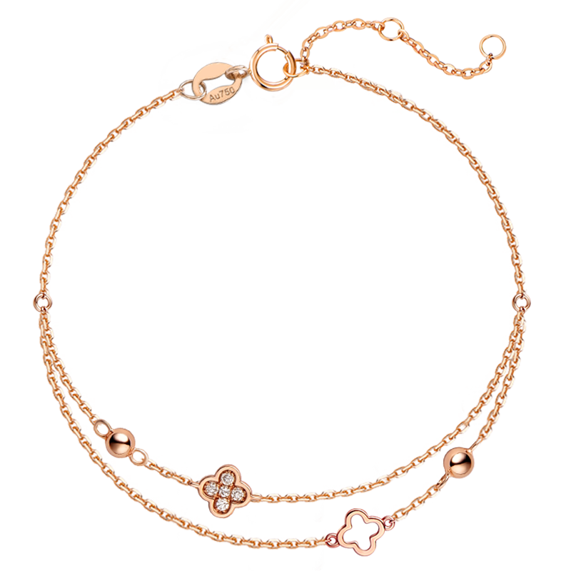 Aideyueding Double-Layer Four-Leaf Clover Bracelet for Women, Elegant And Luxurious, New Style for 2026, Valentine's Day Gift for Girlfriend, Birthday Present