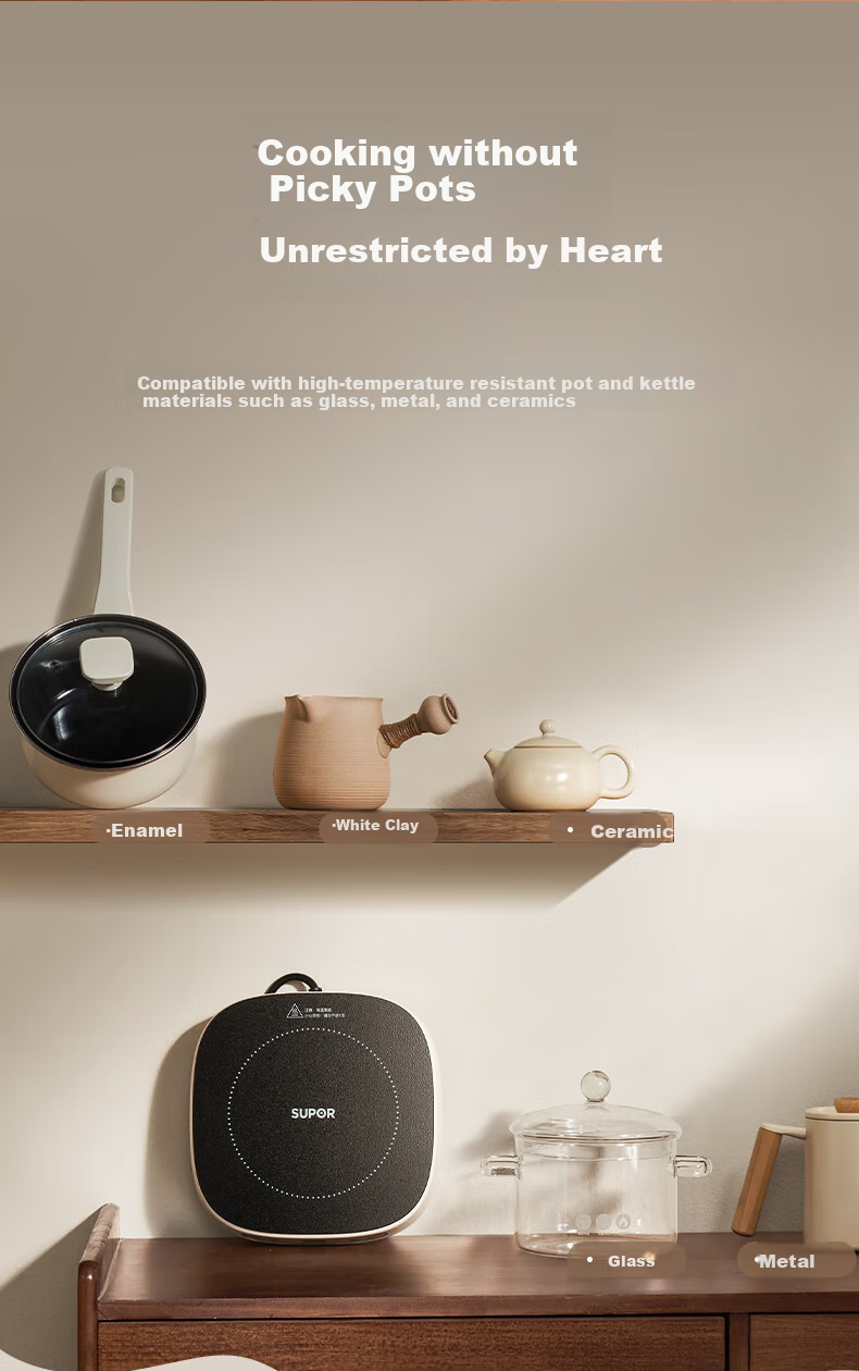 SUPOR Ceramic Cooker, Electric Tea Brewing Induction Stove, Household Electromagnetic Stove, New Mini Compact Simple High-Power Rapid Heating Quiet Hot Pot Surrounding Stove Tea Brewing Cooker C10-CS15 6