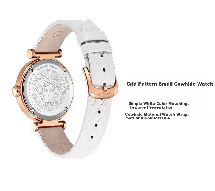 VERSACE Swiss Watch, Women's White Moonstone Quartz Watch, Birthday Gift for Girlfriend, VE1CA0724-35MM, Gift Box Packaging 2