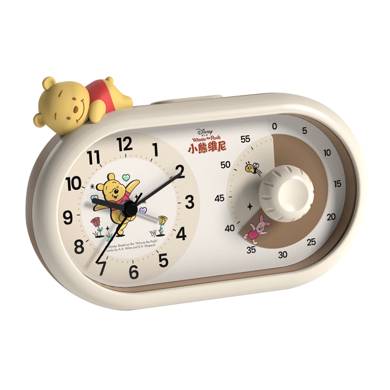 Timess Winnie Strawberry Bear Collaboration Alarm Clock Visual Timer Children's Cartoon New Time Manager Student Silent Dual-Screen Countdown Timer Back-to-School Edition