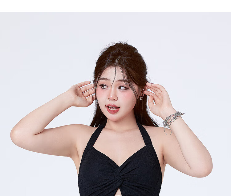 Agliondy Plus Size Halter One-Piece Swimsuit for Women, Slimming and Flattering, Elegant High-End Square Leg Design, 2025 New Resort Collection 6