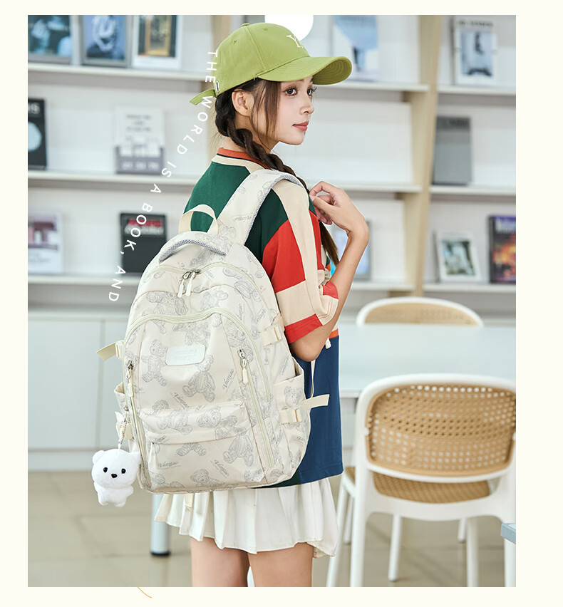 VICTORIATOURIST Backpack for Middle School Girls, Stylish Casual Lightweight Laptop Bag with Large Capacity for High School And College Students 15