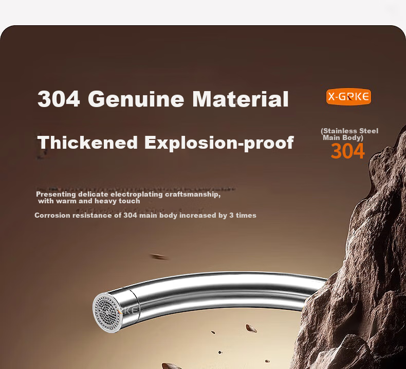 X-GRKE [Germany] Kitchen Faucet Hot And Cold Water Two-In 304 Stainless Steel Sink Faucet with 360° Rotation LR 7