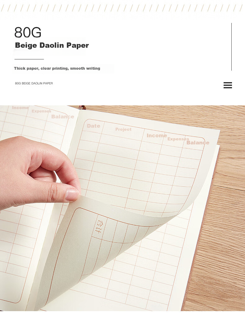 Jinyi 2026 New Daily Journal Notebook, Thick Cash Account Book with Detailed Records, Income And Expense Report, Business Revenue Ledger, A5 Accounting Book - Red (180 Pages) 10