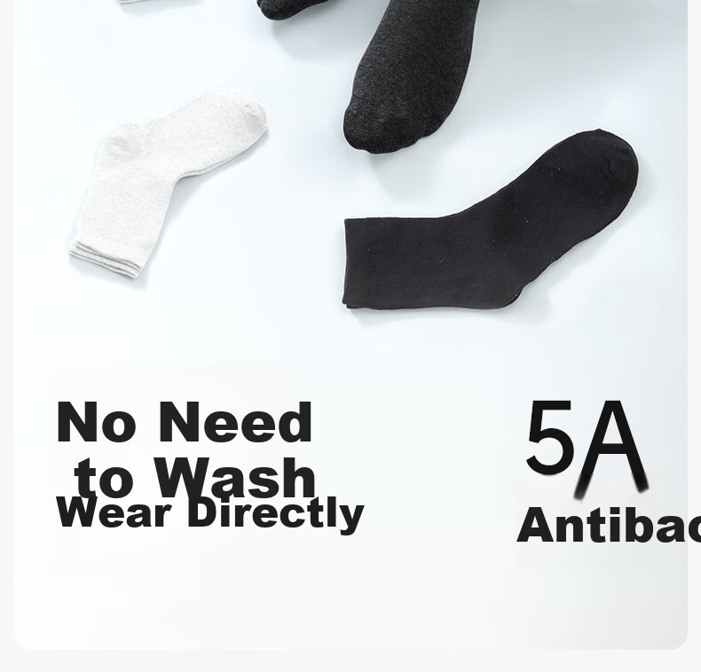 Briars Disposable Women's Mid-Calf Socks, No-Wash Daily Disposable Antibacterial Breathable Socks, Sports Socks, White, 20 Pairs 4