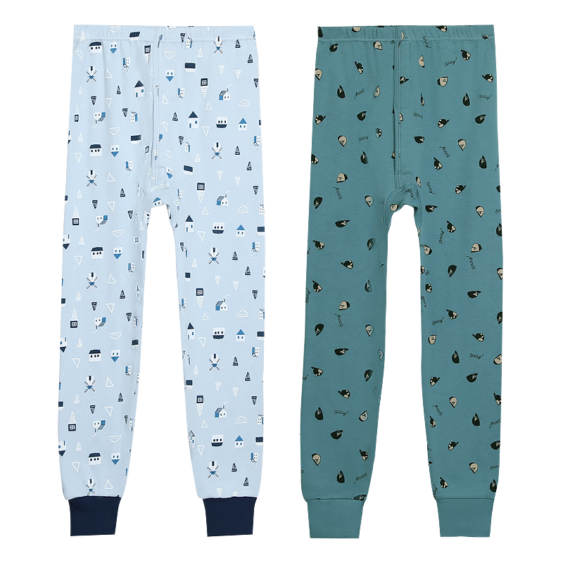 Hodohome Children's Autumn Long Johns, Pure Cotton Class A Boys' Thermal Pants, Mid to Big Kids Autumn And Winter Cotton Pants, Boys' Pajama Pants, 173 165
