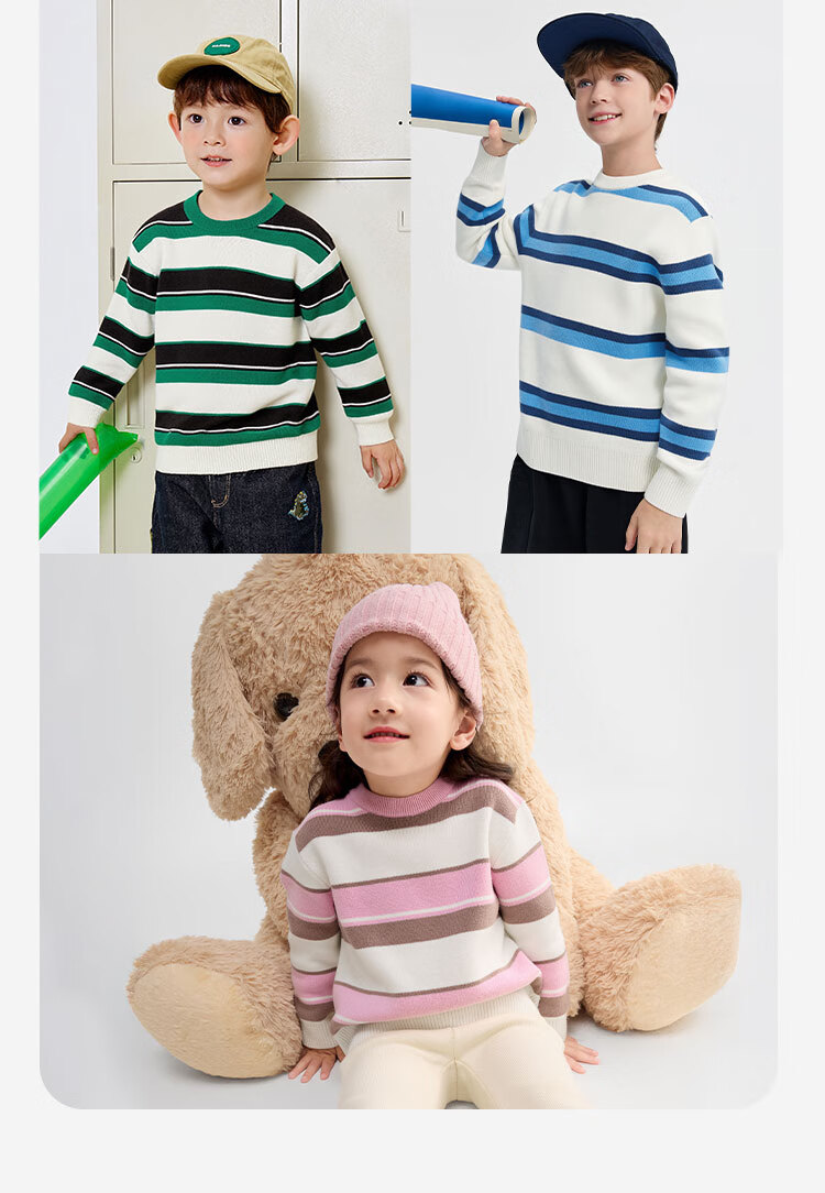 BALABALA Children's Clothing, Boys And Girls Winter Sweater, Round Neck Knit Sweater, Comfortable And Trendy, 208425103203 1