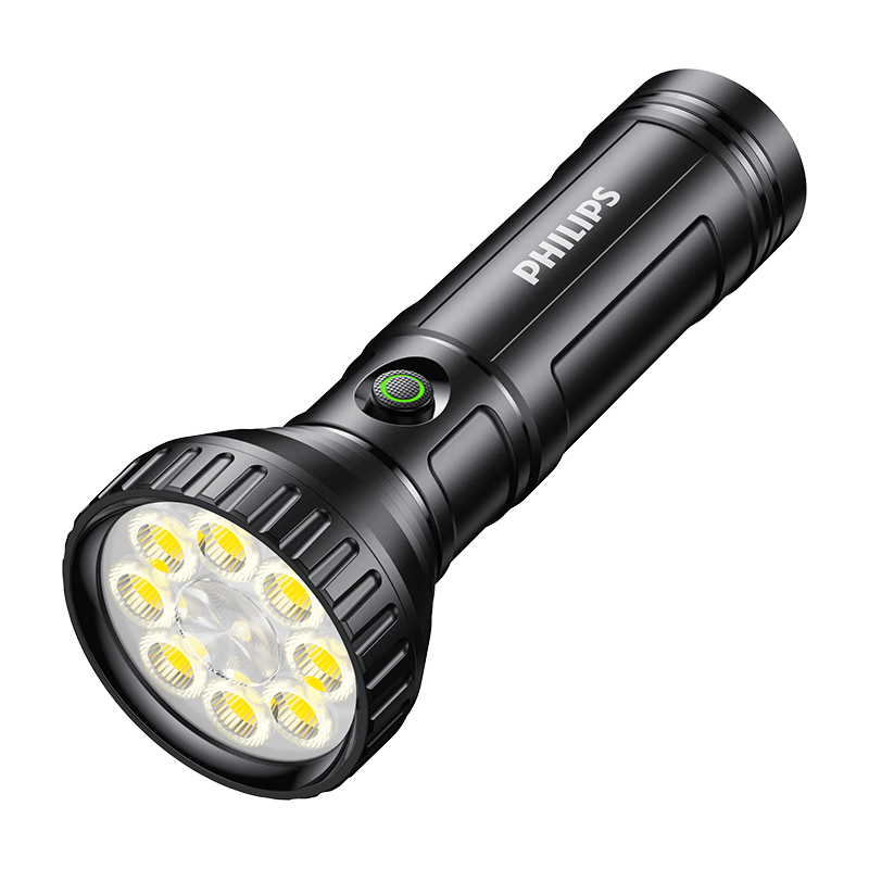 PHILIPS High Brightness Flashlight with 9 LED Beads, Long Battery Life, Rechargeable, Portable Outdoor Emergency Light SFL1252/93