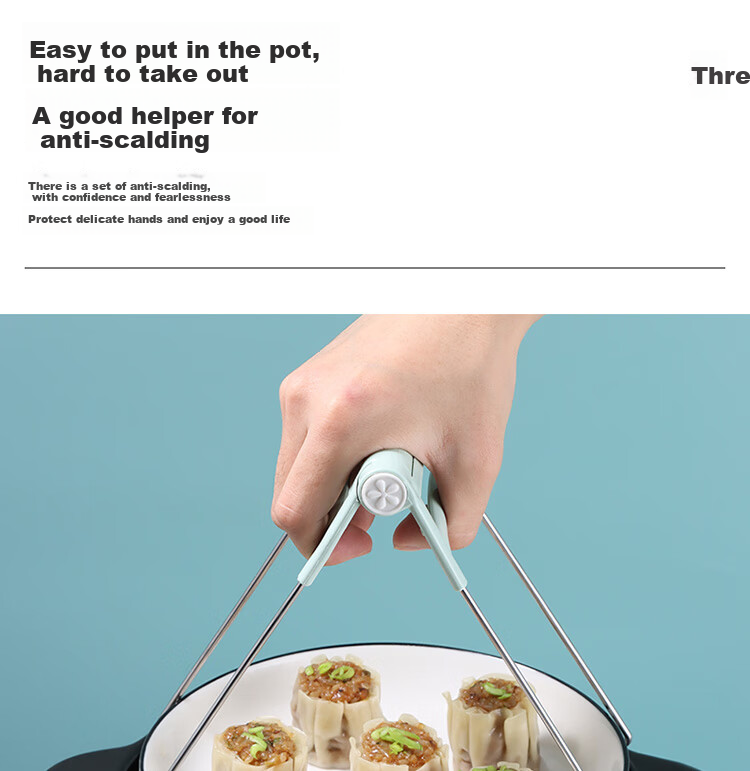 Baijie Heat-Resistant Plate Gripper, Kitchen Utensil, Non-Slip Bowl Holder, Oven Heat-Proof Gloves, Nordic Green, 4-Piece Set 3