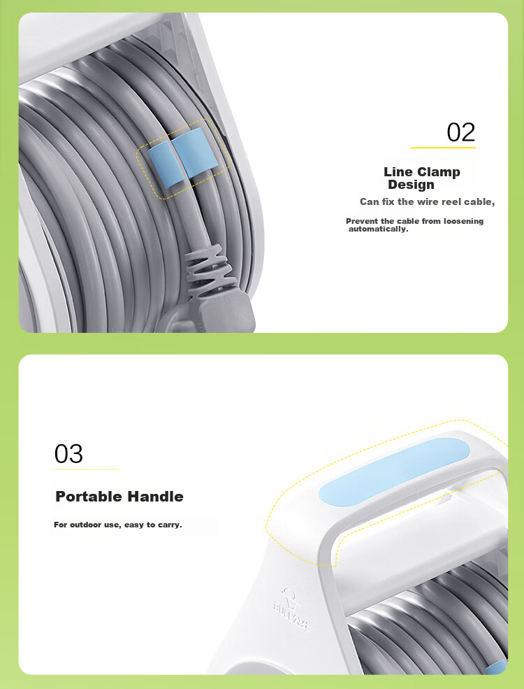 BULL Overheat Protection Cable Reel Socket/power Strip GN-8030, 4 Outlets, 30 Meters Cable Reel, for Engineering Use 14