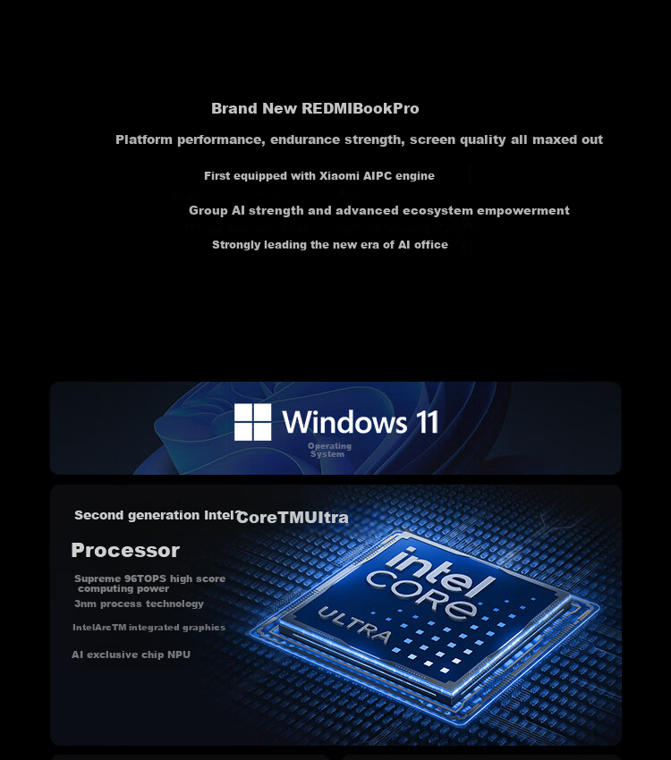 MI Notebook Redmi Book Pro 16 Thin And Light Laptop Core Ultra7 32GB 1TB 3.1K Student And Office Laptop 2