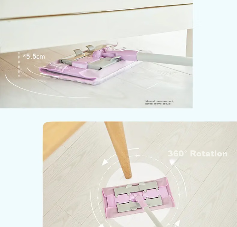 MIAOJIE Flat Mop with 34cm Cloth, 129cm Handle, Household All-In Lazy Person's Floor Mop 12