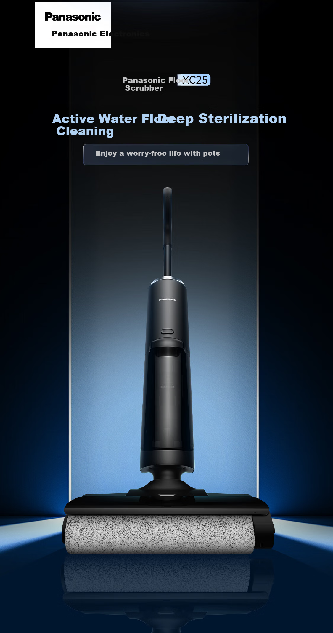 Panasonic [Cleaning Wonder] Floor Scrubber Vacuum Mop All-In Automatic Cleaning Machine Vacuum Cleaner for Home Use with Anti-Hair Tangling Separation, Active Water Sterilization, Long-Lasting Battery Life MC-XC25W 2