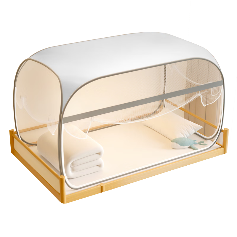 Cottonfaith No-Installation Student Dormitory Mongolian Tent Home Blackout Dustproof Mosquito Net Universal for Bunk Beds with Three Doors 0.9m