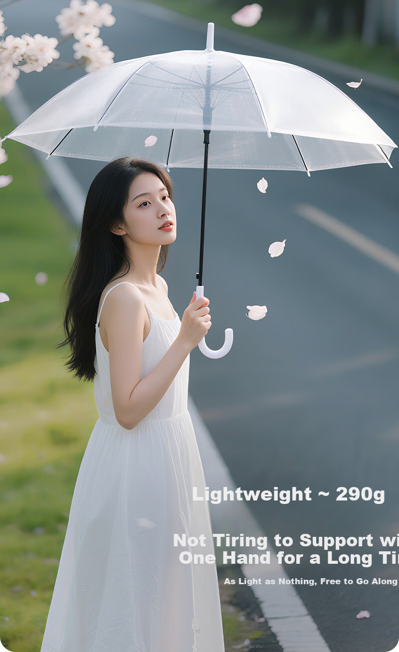 YUHANG Long-Handle Automatic Umbrella, Sold by JD, Transparent Umbrella 7