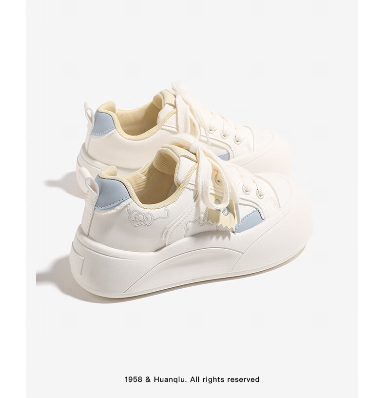 Global Platform Chunky Toe Shoes Women 2026 Spring New Height Increasing White Sneakers Cute Cat Versatile Casual Shoes Beige 38 2