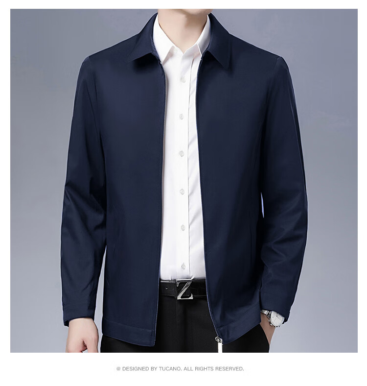TUCANO Men's Business Lapel Jacket Casual Versatile Fashion Top Black 3XL Father's Day Gift 7