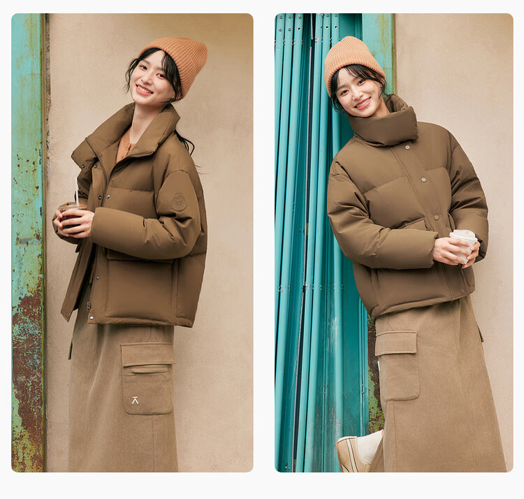 Xuezhongfei 2025 Autumn New Women's Short Straight Collar Colorful Down Jacket Warm Versatile Comfortable Coat 30