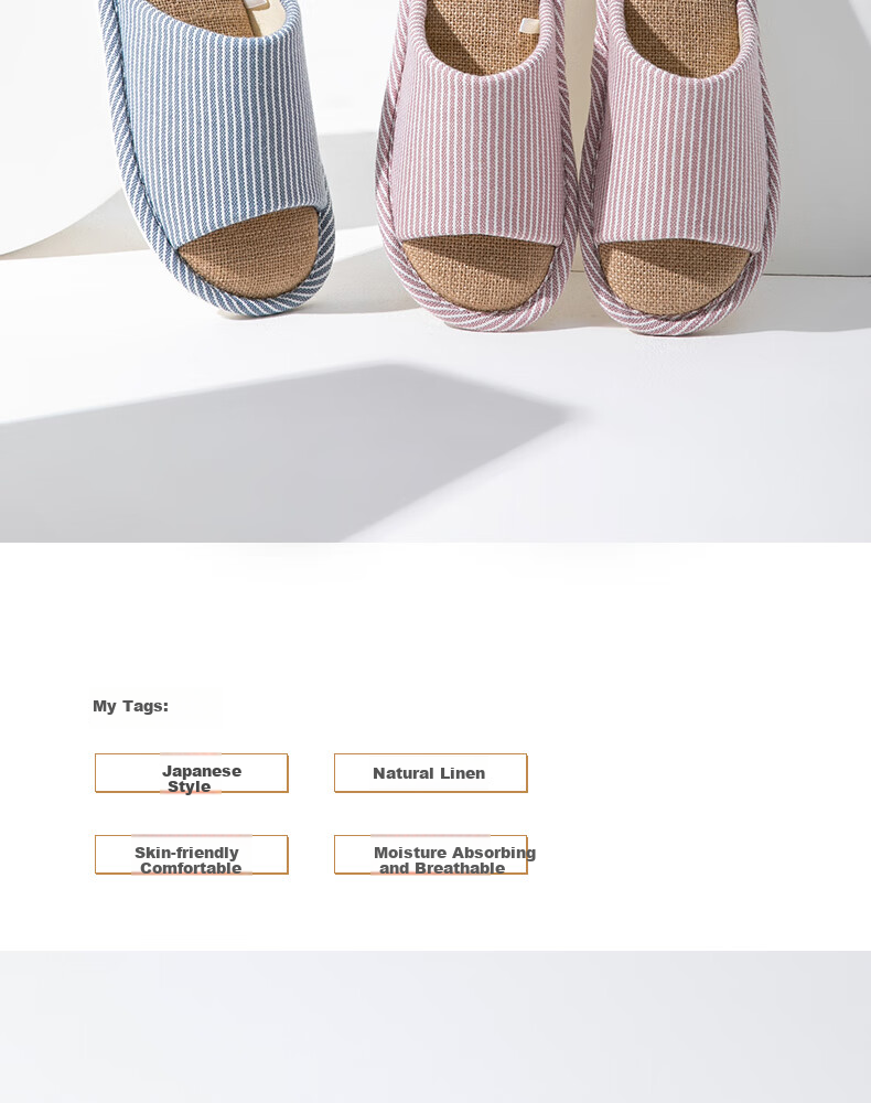 GUOLUOFEI Japanese-Style Linen Slippers, Men's Home Cotton And Linen Slippers, All-Season Casual Couple Slippers, Green, Size 40-41 3