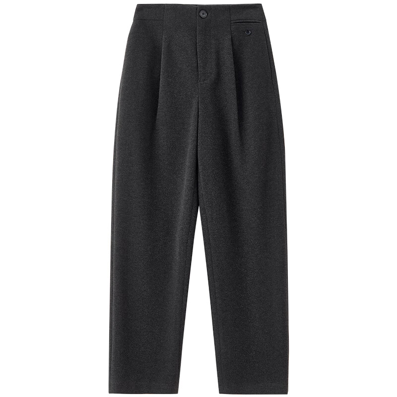 Sentubila Autumn Thick Woolen Warm Women's Casual High-Waist Tailored Tapered Slim Fit Slightly Stretchy Commuter Cropped Pants