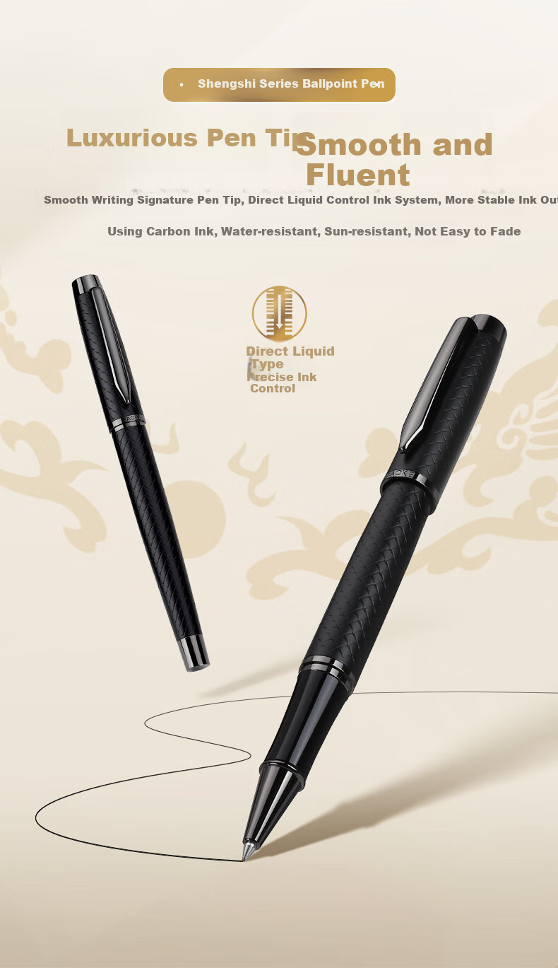BAOKE T19 Millennium Gift Box Set, Fountain Pen/ballpoint Pen Two-In Signature Pen, Business Office Daily Writing Pen, Forest Black 2
