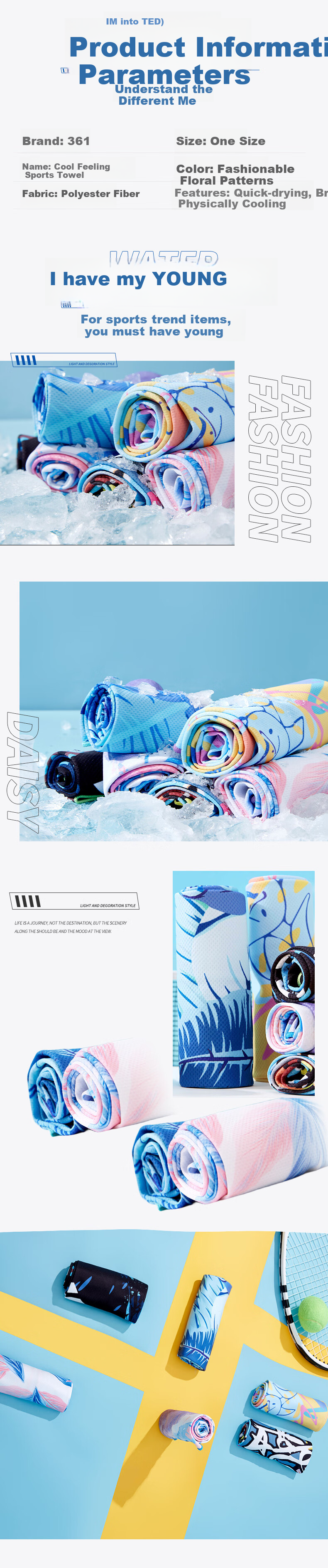361° Quick-Dry Sports Towel Fitness Running Swimming Sweat-Absorbent Cooling Towel 6