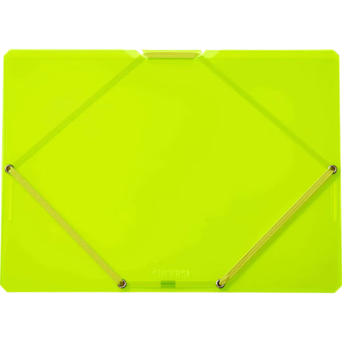 KINGJIM CHEERS Student Office Horizontal File Folder Document Organizer Box for Papers And Miscellaneous Items, Holds 250 Sheets A4/3 Layers Yellow CH2582T