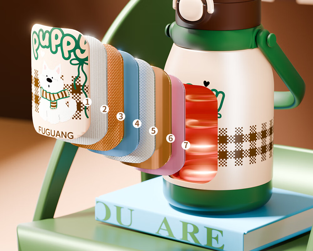 FGA Fugang Kids Insulated Bottle 316L Stainless Steel Thermos Cup Portable Straw Water Bottle for Boys and Girls 4