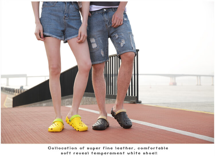 Warrior Casual Couple Slippers, Breathable Outdoor Versatile Closed-Toe Beach Shoes, Lightweight Perforated Sandals, 049 Red, Size 40 6