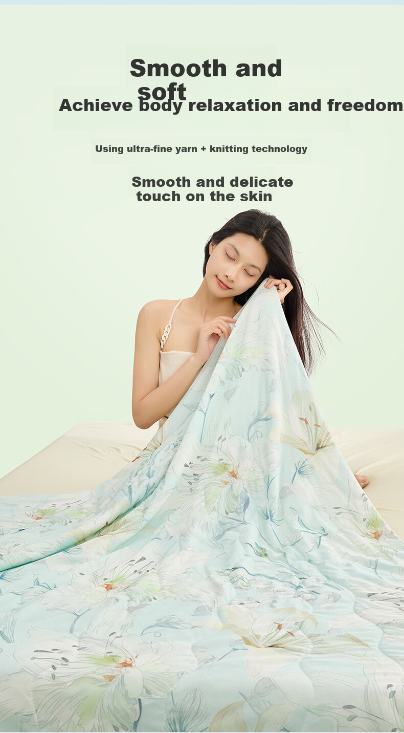 Hengyuanxiang Summer Cooling Quilt, 7A Antibacterial Knitted Washable Air Conditioning Quilt, Cooling Sensation Value 0.24, Cool Summer, 2*2.3m, 2.8 Ji 5